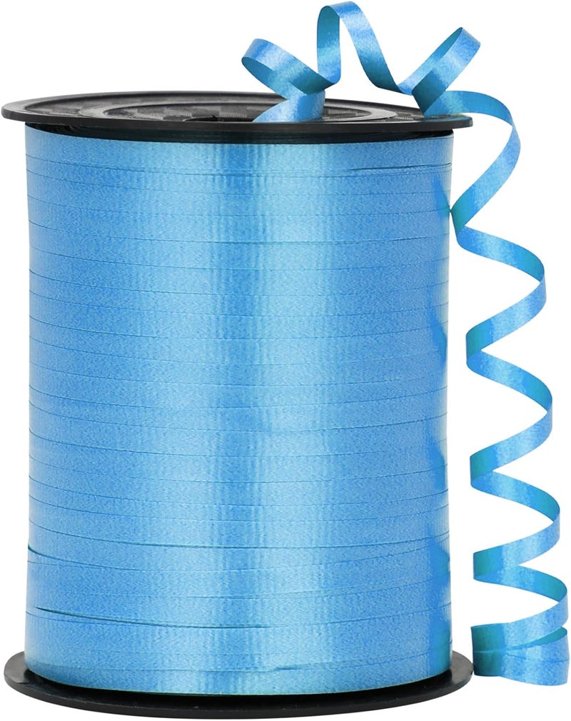 OMISELIO Light Blue Ribbon - 500 Yard Crimped Curling Ribbon for Gift Wrapping, Baby Showers & Birthdays - Image 1